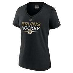Boston Bruins Fanatics Women's Authentic Pro V-Neck T-Shirt