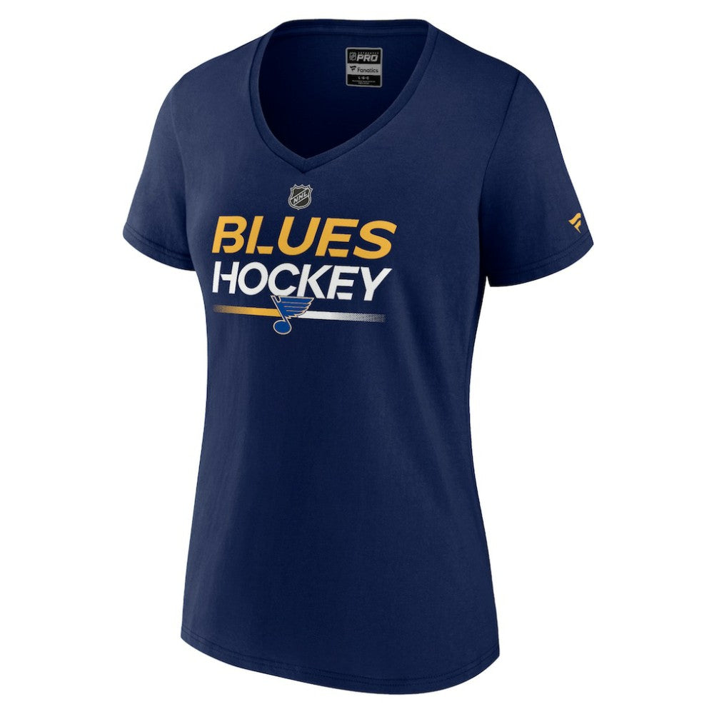 St. Louis Blues Fanatics Women's Authentic Pro V-Neck T-Shirt