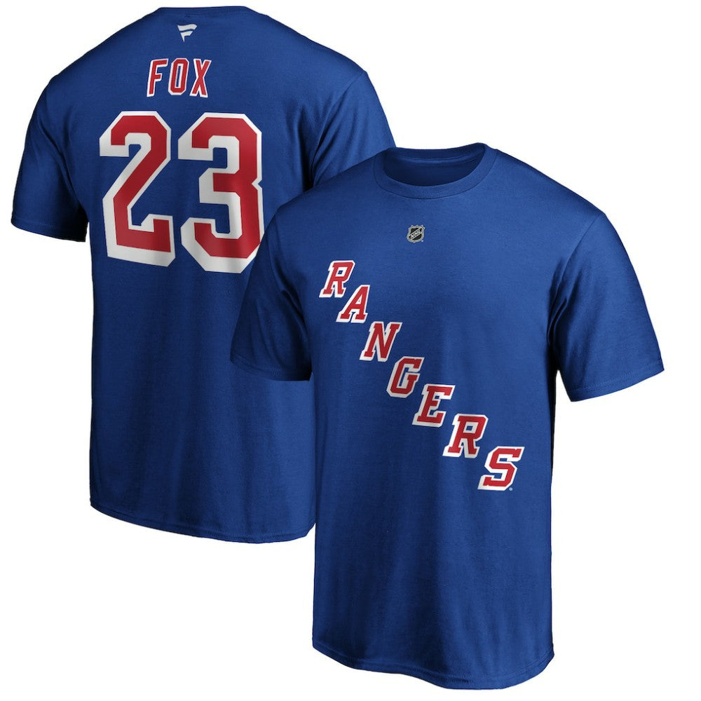 Adam Fox New York Rangers Fanatics Authentic Stack Name & Number T-Shirt