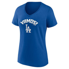 Los Angeles Dodgers Women's Vamos V-Neck T-Shirt - Royal