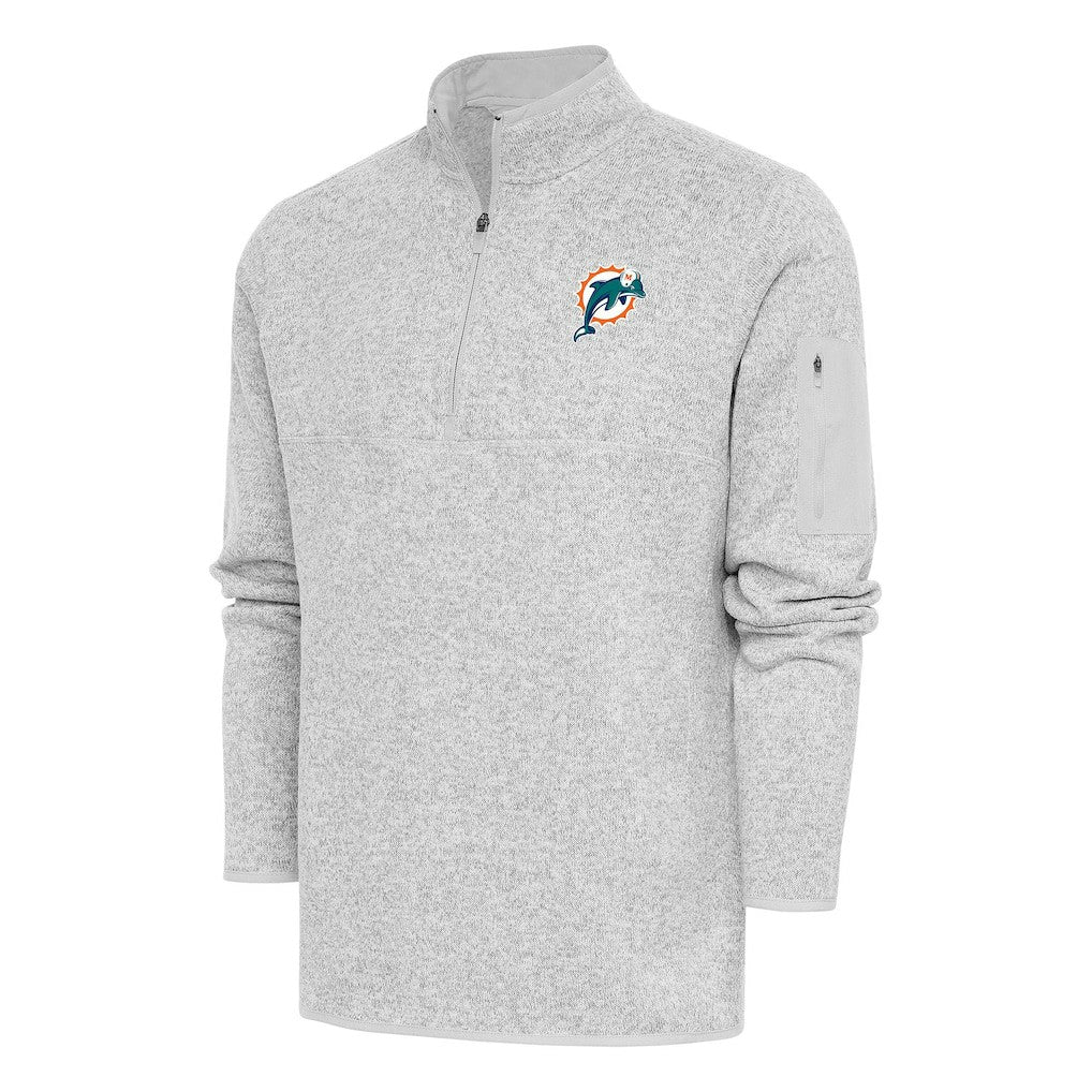 NFL Miami Dolphins Antigua Throwback Fortune Quarter-Zip Pullover Jacket