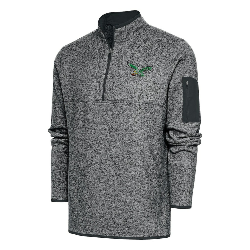 NFL Philadelphia Eagles Antigua Throwback Fortune Quarter-Zip Pullover Jacket