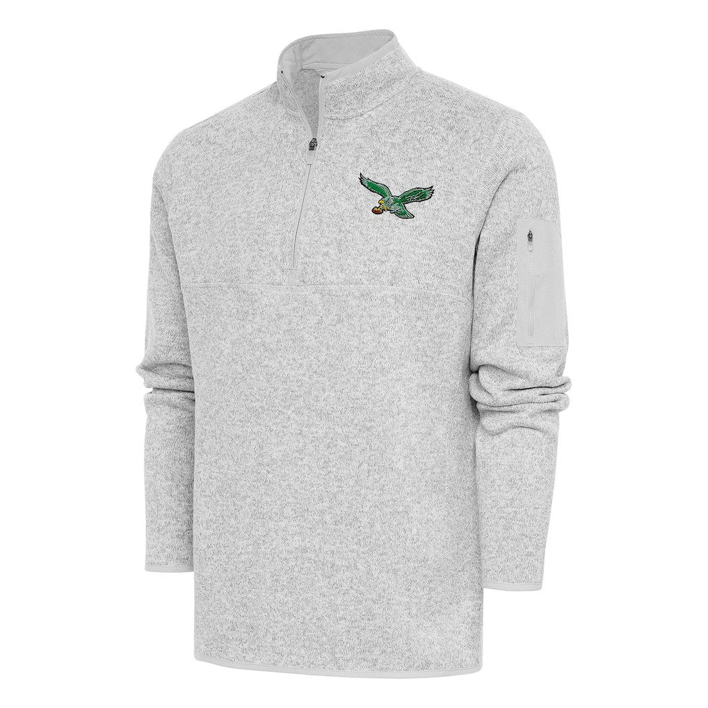 NFL Philadelphia Eagles Antigua Throwback Fortune Quarter-Zip Pullover Jacket