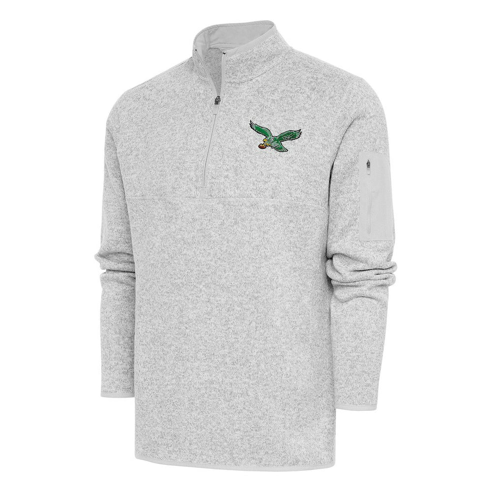NFL Philadelphia Eagles Antigua Throwback Fortune Quarter-Zip Pullover Jacket