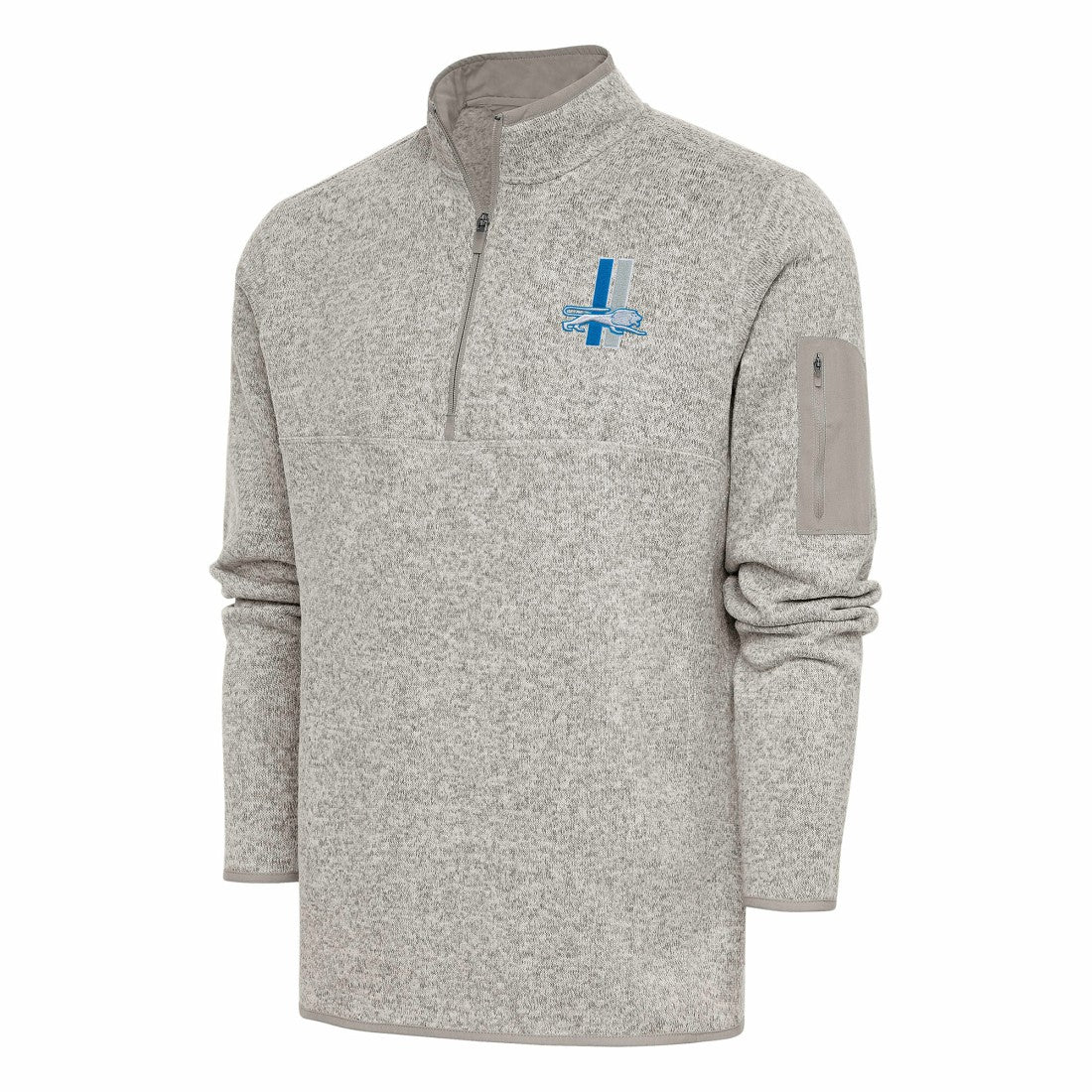 NFL Detroit Lions Antigua Throwback Fortune Quarter-Zip Pullover Jacket