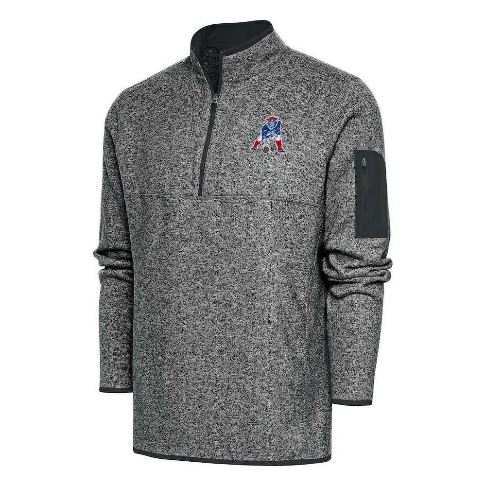 NFL New England Patriots Antigua Throwback Fortune Quarter-Zip Pullover Jacket
