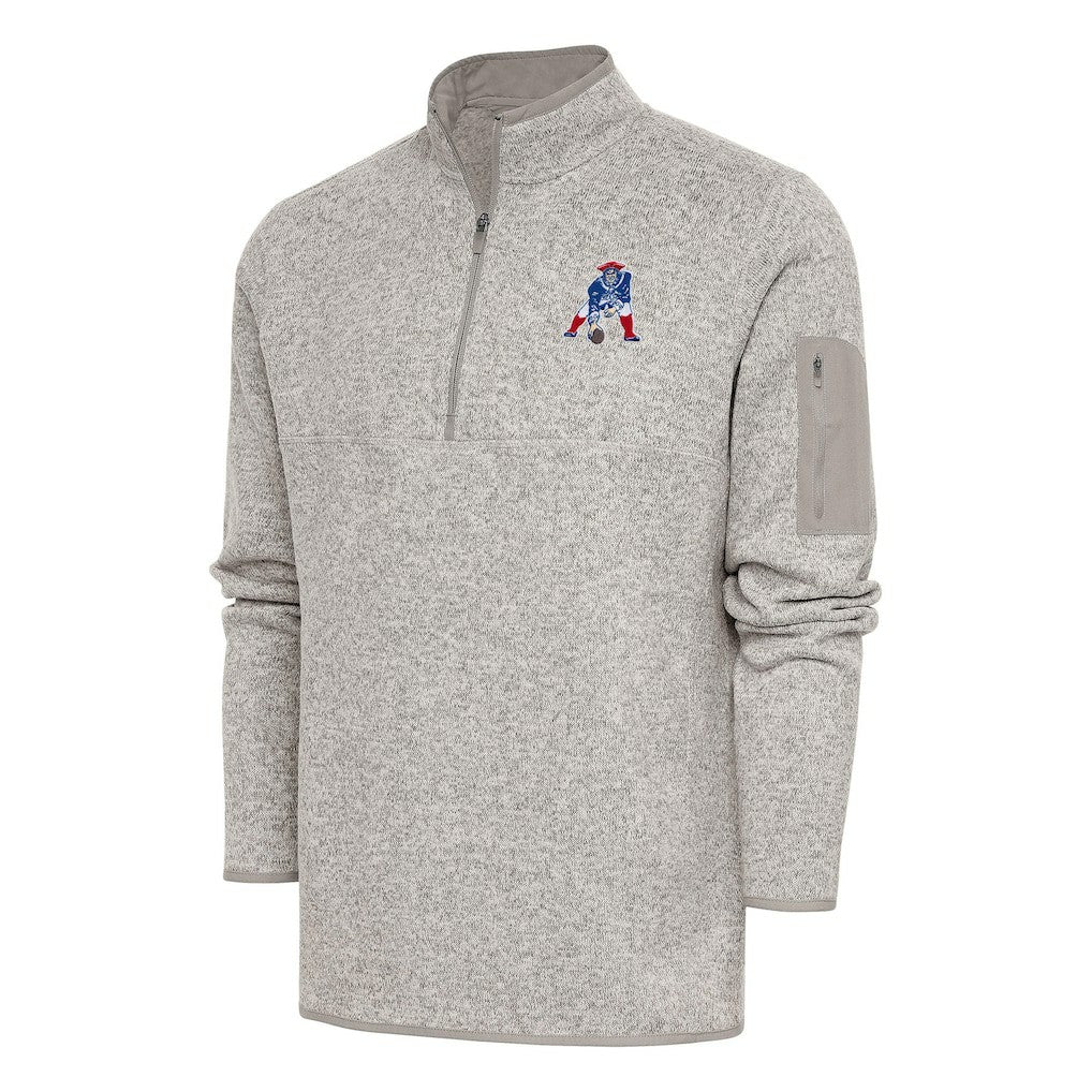 NFL New England Patriots Antigua Throwback Fortune Quarter-Zip Pullover Jacket