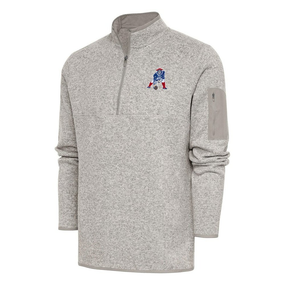 NFL New England Patriots Antigua Throwback Fortune Quarter-Zip Pullover Jacket