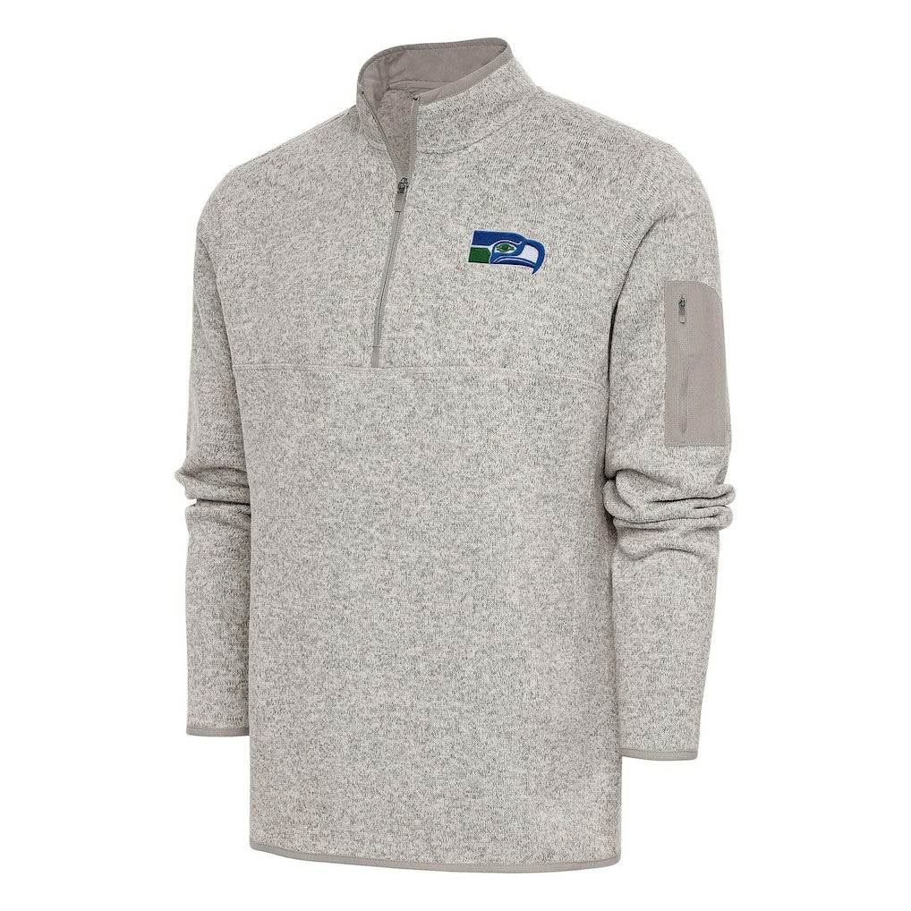 NFL Seattle Seahawks Antigua Throwback Fortune Quarter-Zip Pullover Jacket