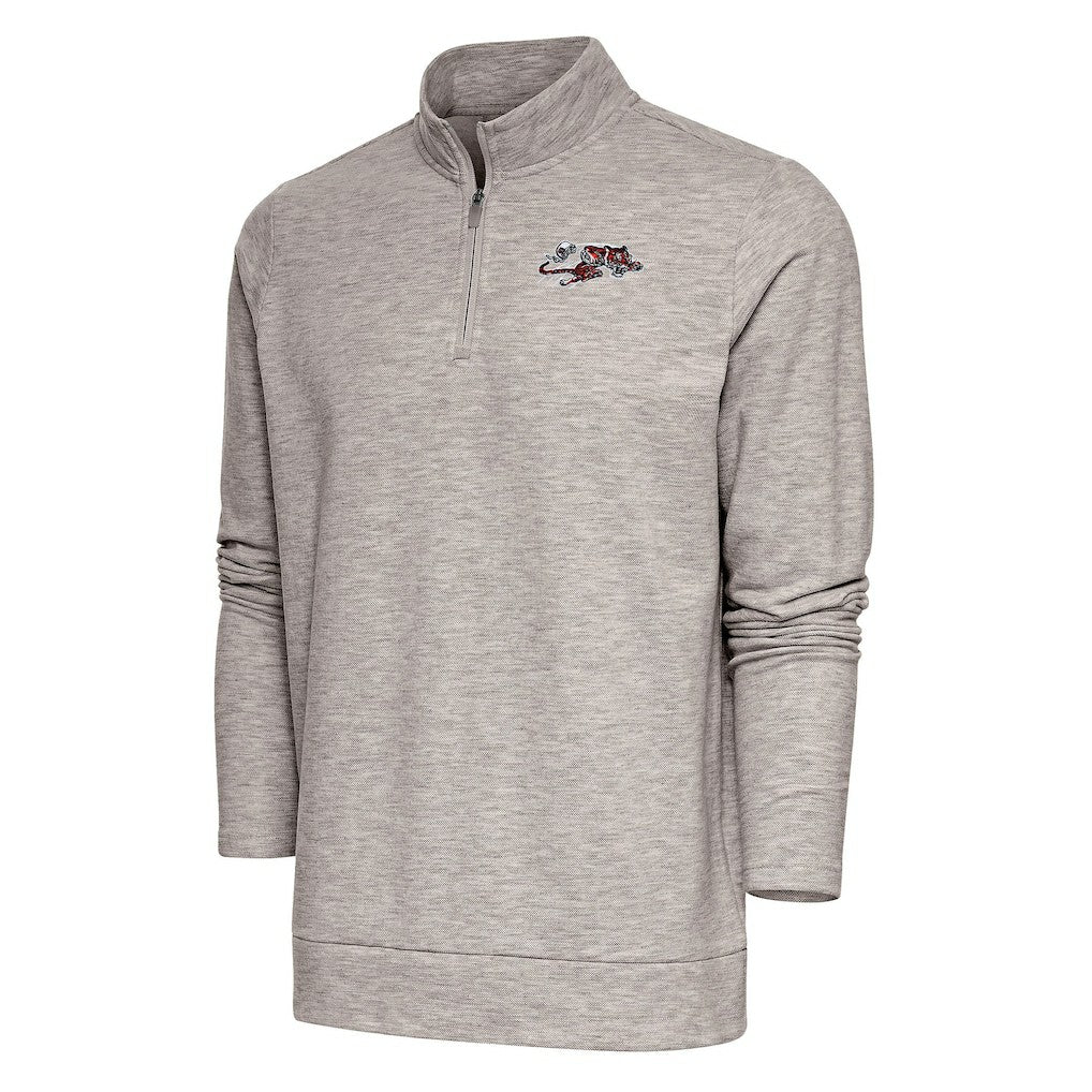 NFL Cincinnati Bengals Antigua Team Logo Throwback Gambit Quarter-Zip Pullover Top