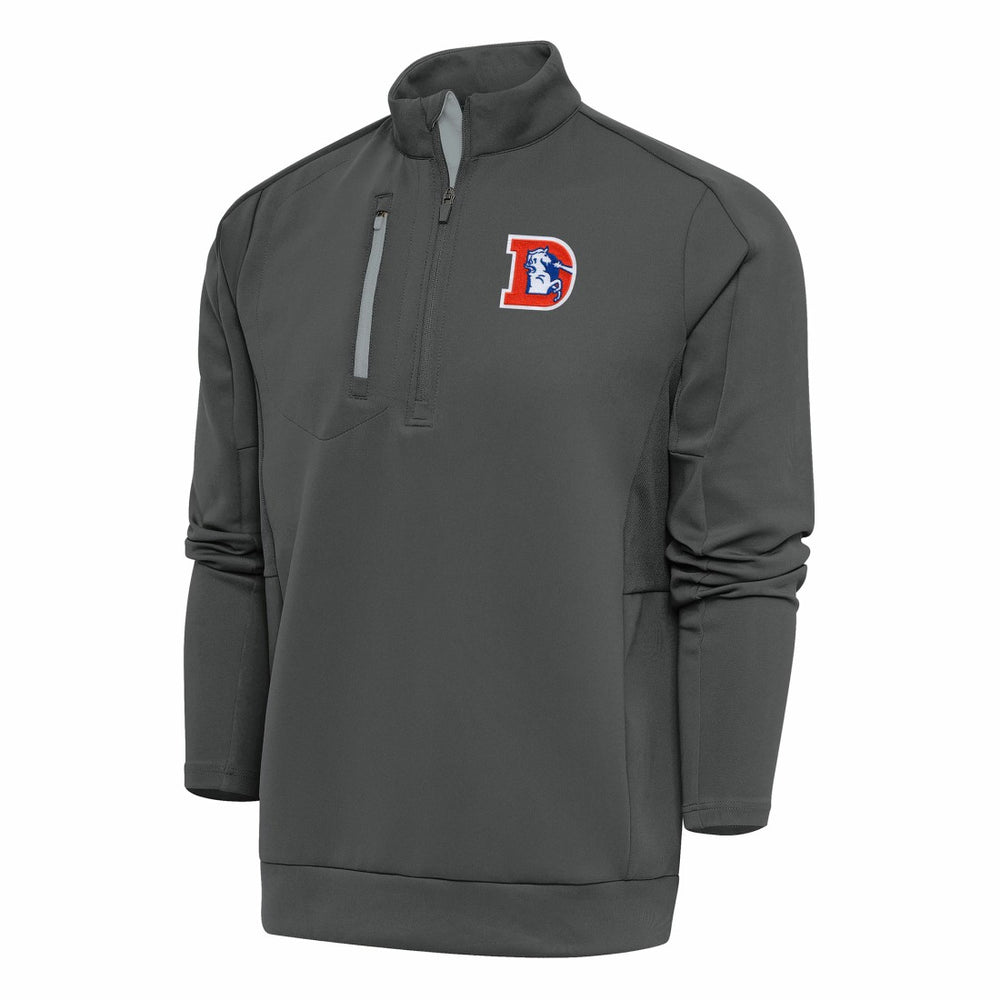 NFL Denver Broncos Antigua Team Logo Throwback Generation Quarter-Zip Pullover Top