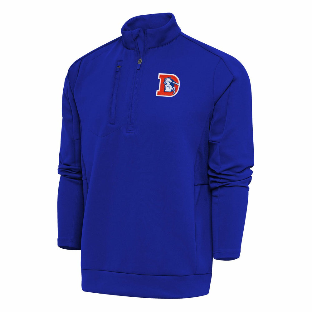 NFL Denver Broncos Antigua Team Logo Throwback Generation Quarter-Zip Pullover Top