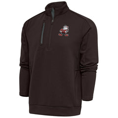 NFL Cleveland Browns Antigua Team Logo Throwback Generation Quarter-Zip Pullover Top
