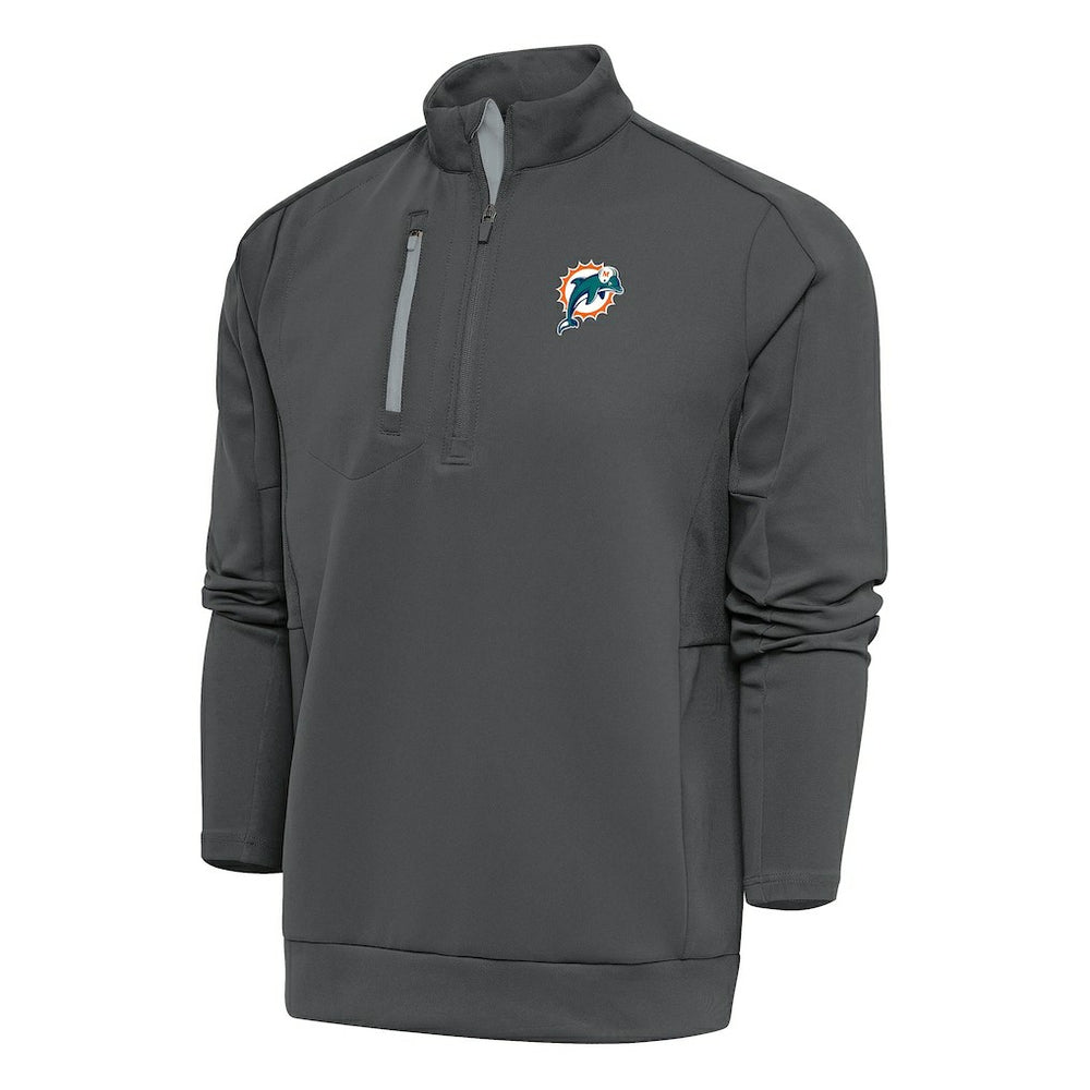 NFL Miami Dolphins Antigua Team Logo Throwback Generation Quarter-Zip Pullover Top
