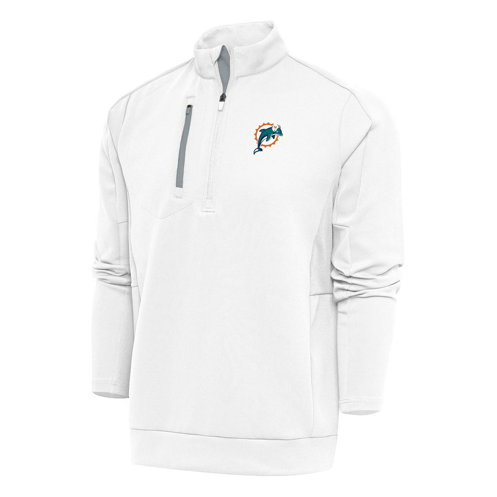 NFL Miami Dolphins Antigua Team Logo Throwback Generation Quarter-Zip Pullover Top