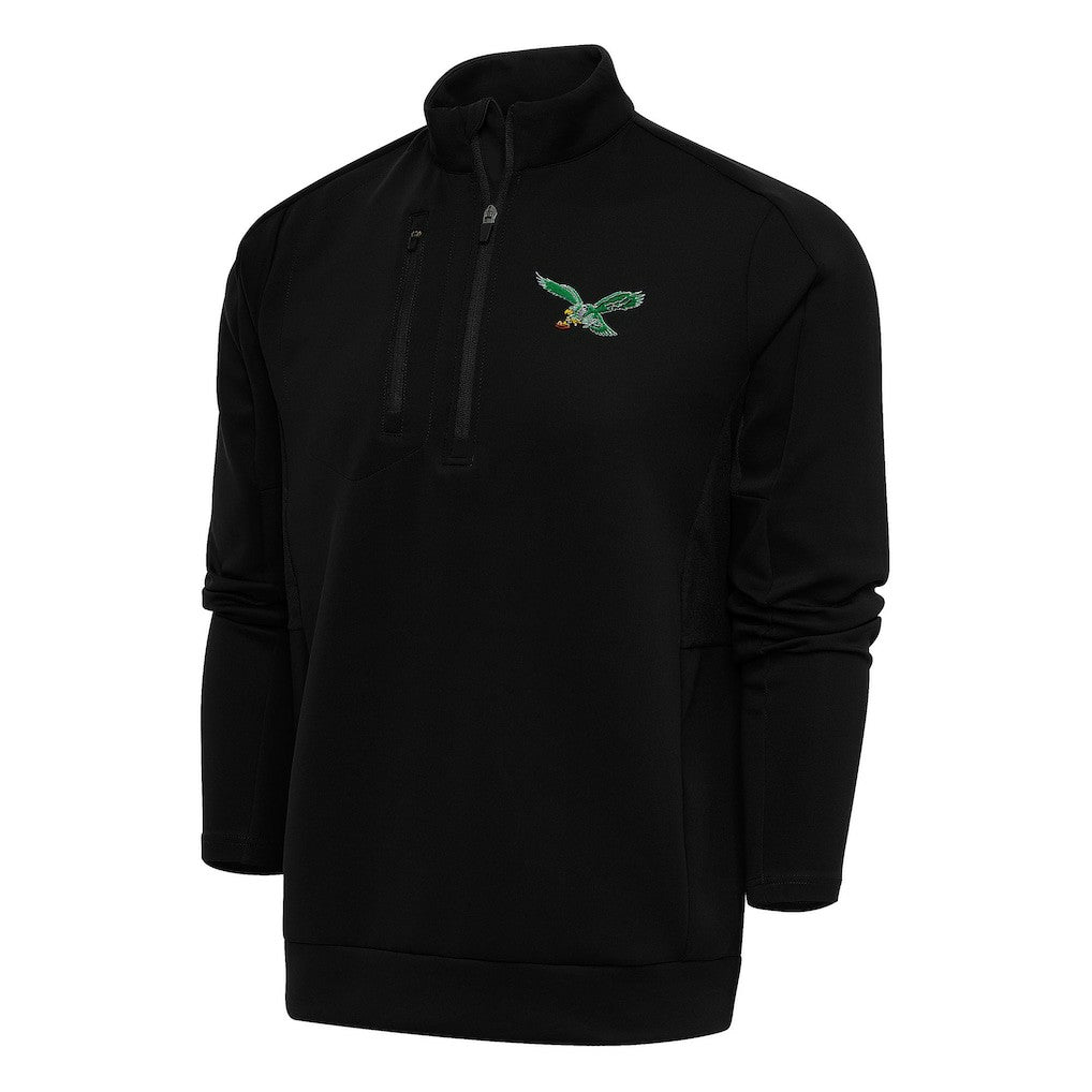 NFL Philadelphia Eagles Antigua Team Logo Throwback Generation Quarter-Zip Pullover Top