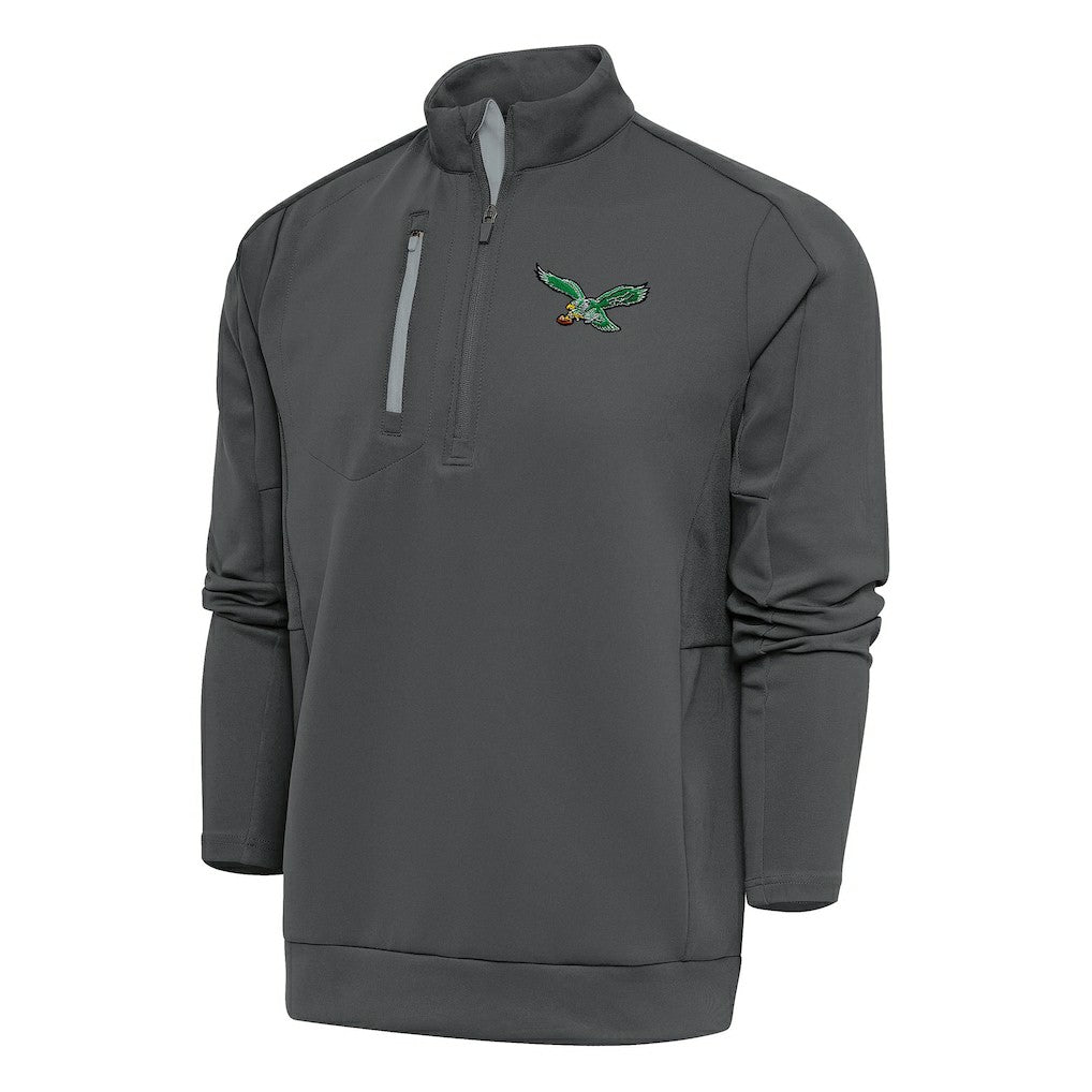 NFL Philadelphia Eagles Antigua Team Logo Throwback Generation Quarter-Zip Pullover Top