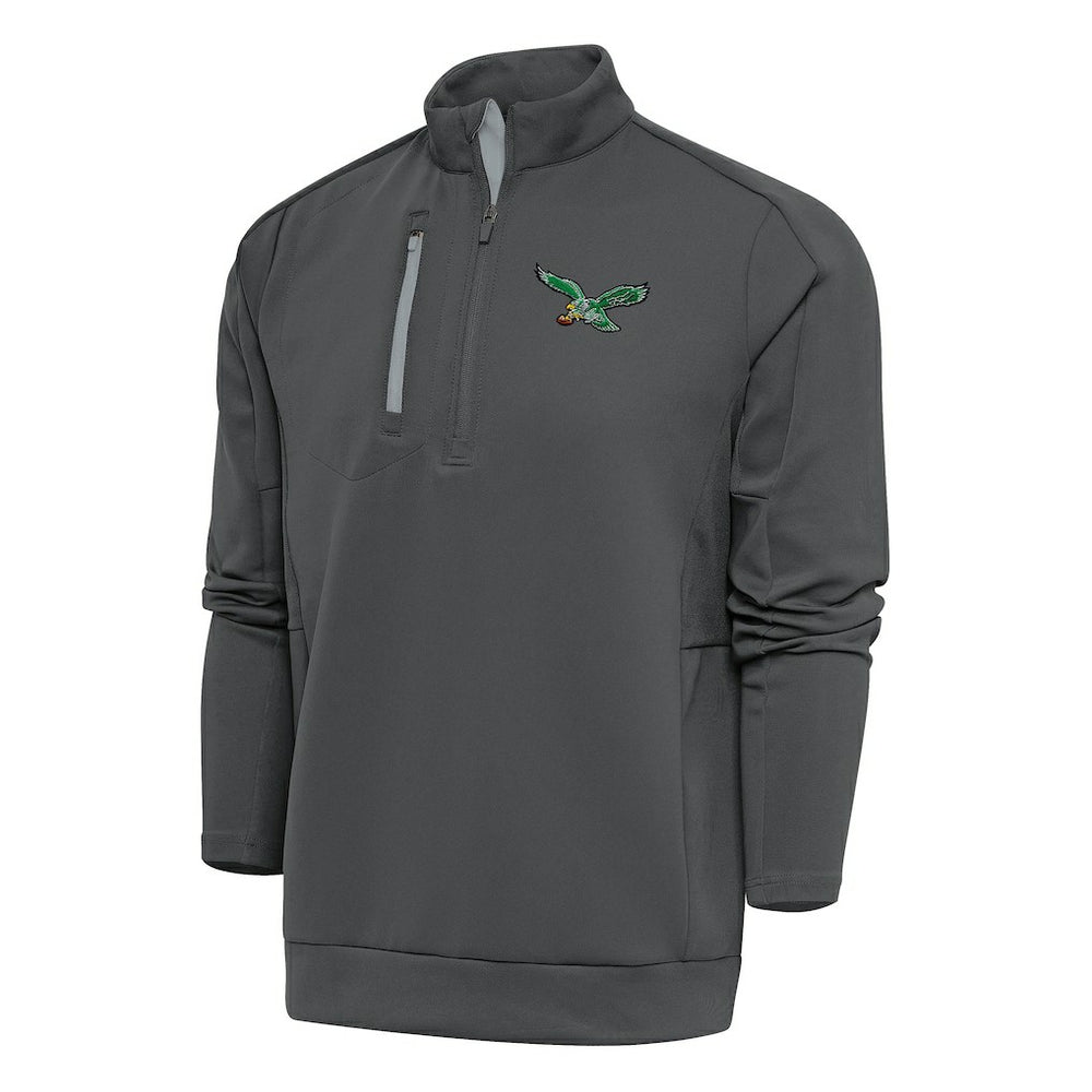 NFL Philadelphia Eagles Antigua Team Logo Throwback Generation Quarter-Zip Pullover Top