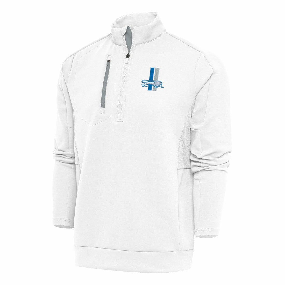 NFL Detroit Lions Antigua Team Logo Throwback Generation Quarter-Zip Pullover Top