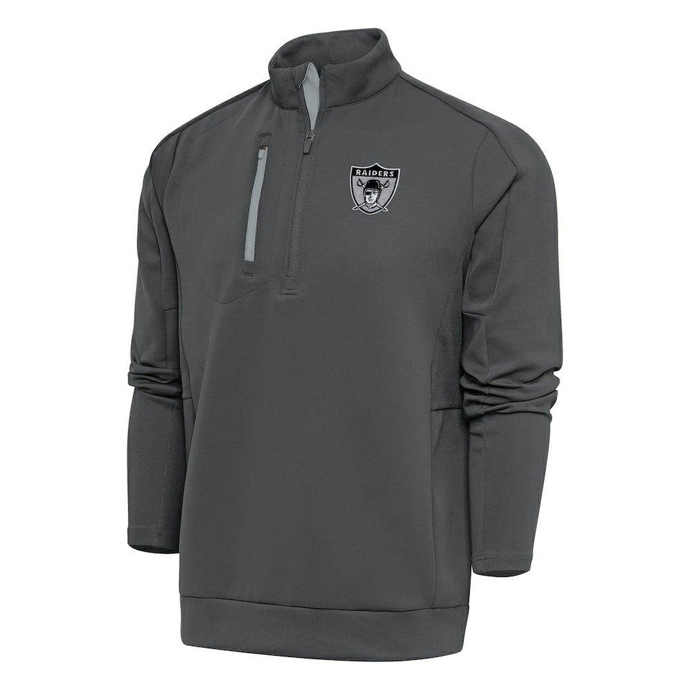 NFL Las Vegas Raiders Antigua Team Logo Throwback Generation Quarter-Zip Pullover Top