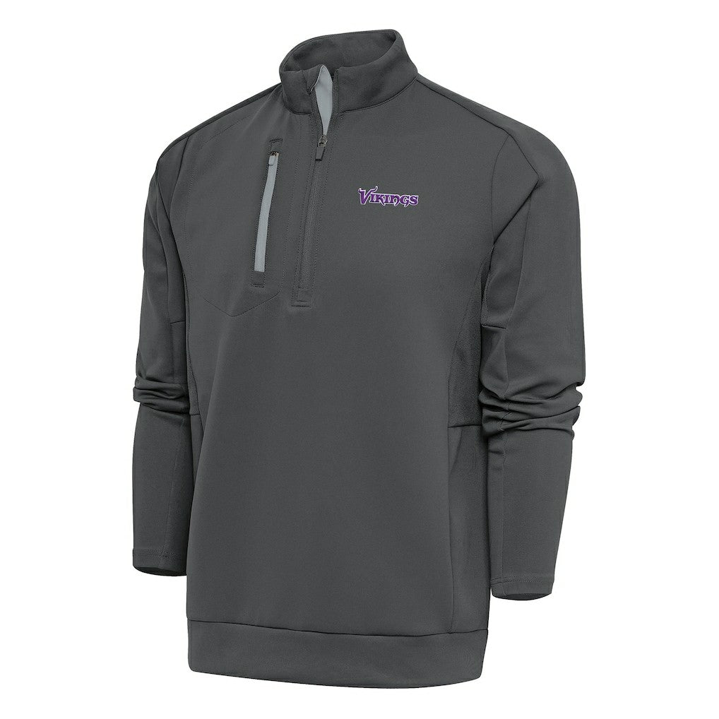 NFL Minnesota Vikings Antigua Team Logo Throwback Generation Quarter-Zip Pullover Top