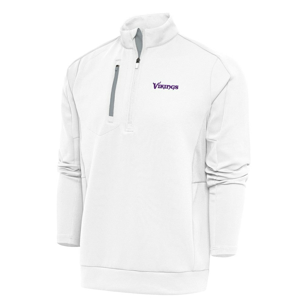 NFL Minnesota Vikings Antigua Team Logo Throwback Generation Quarter-Zip Pullover Top