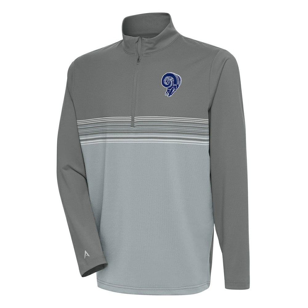NFL Los Angeles Rams Antigua Team Logo Throwback Pace Quarter-Zip Pullover Top