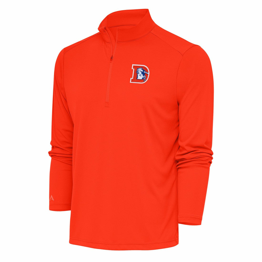NFL Denver Broncos Antigua Team Logo Throwback Tribute Quarter-Zip Pullover Top