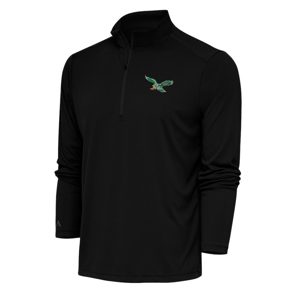 NFL Philadelphia Eagles Antigua Team Logo Throwback Tribute Quarter-Zip Pullover Top