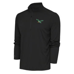 NFL Philadelphia Eagles Antigua Team Logo Throwback Tribute Quarter-Zip Pullover Top
