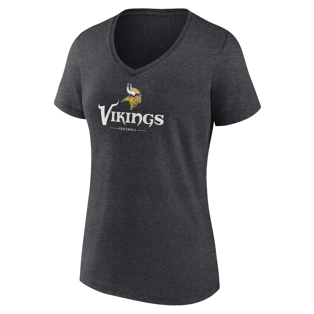 NFL Minnesota Vikings Women's Logo Team Lockup V-Neck T-Shirt