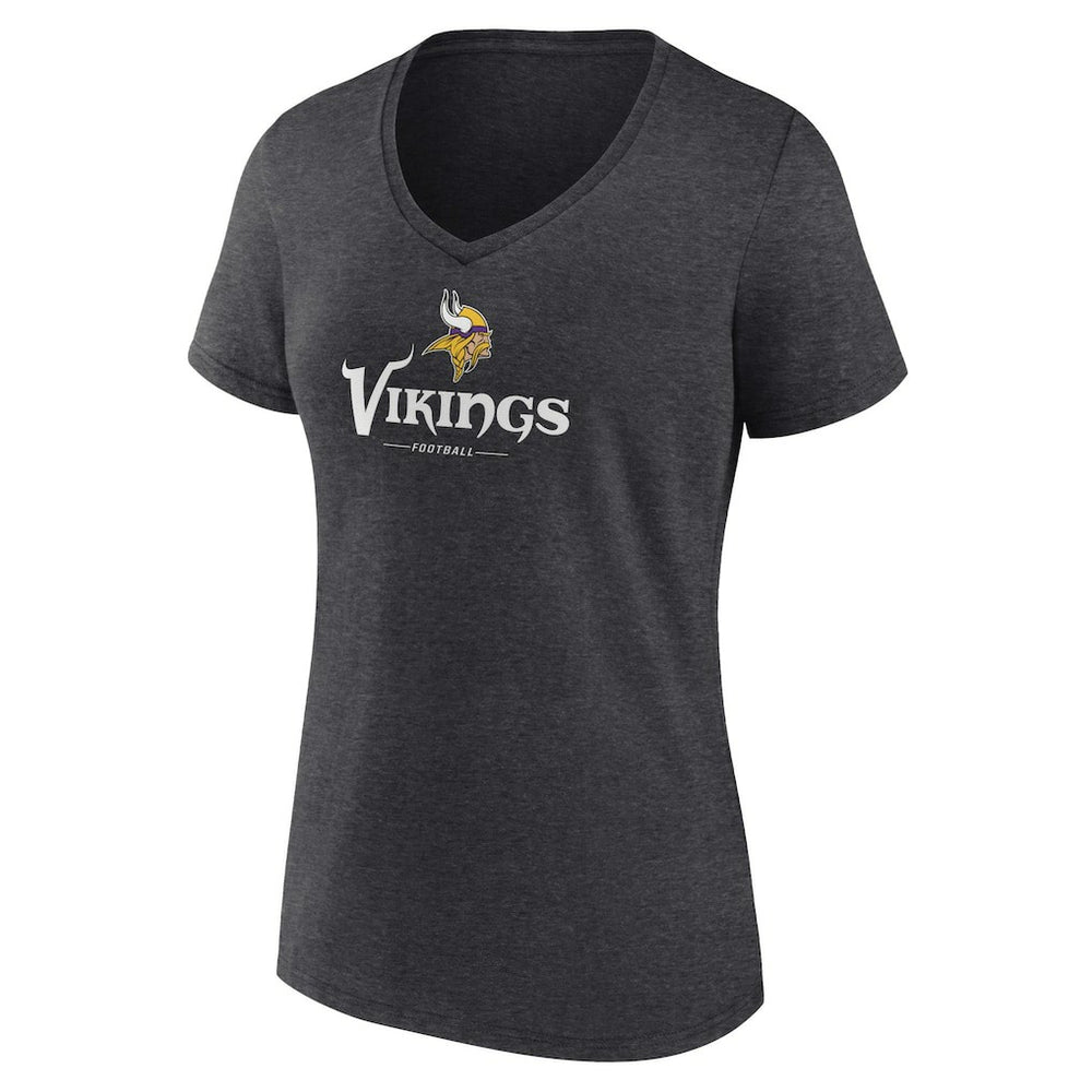 NFL Minnesota Vikings Women's Logo Team Lockup V-Neck T-Shirt