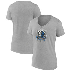 Dallas Mavericks Women's Alternate Logo V-Neck T-Shirt sale - Heather Gray for sale