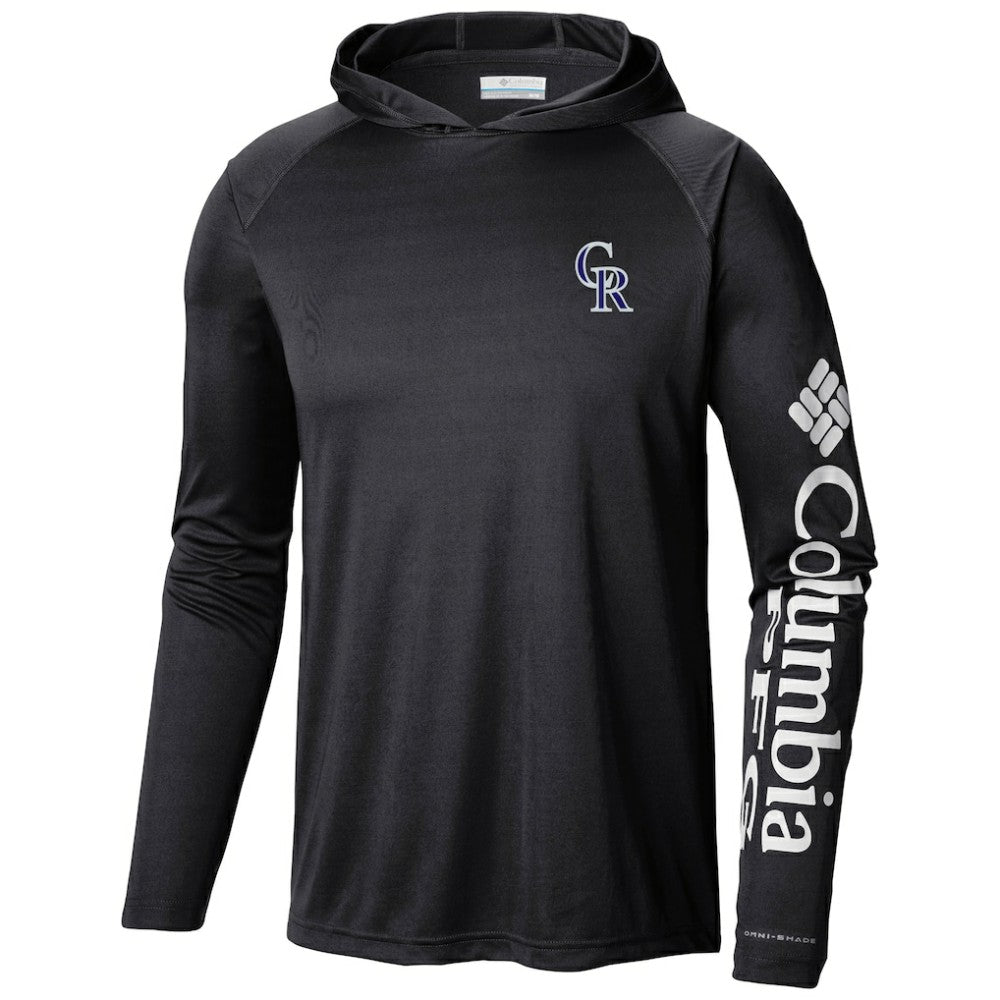 Colorado Rockies Terminal Tackle Long Sleeve Hoodie T-Shirt - Black | Columbia