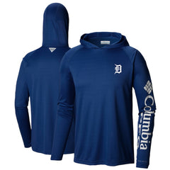 Detroit Tigers Terminal Tackle Long Sleeve Hoodie T-Shirt - Navy | Columbia