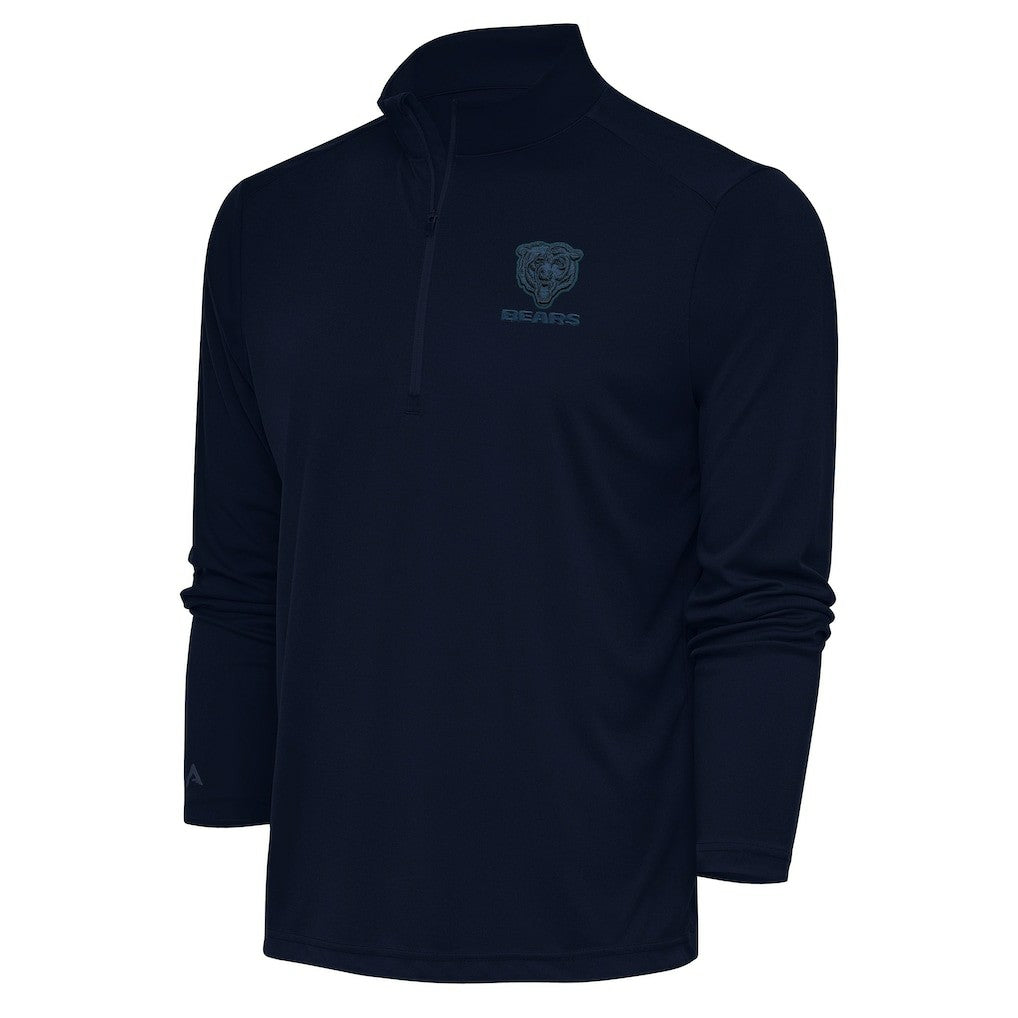 NFL Chicago Bears Antigua Tonal Logo Tribute Quarter-Zip Pullover Top