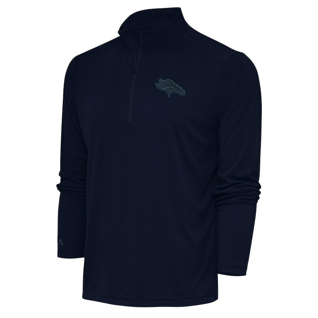 NFL Denver Broncos Antigua Tonal Logo Tribute Quarter-Zip Pullover Top