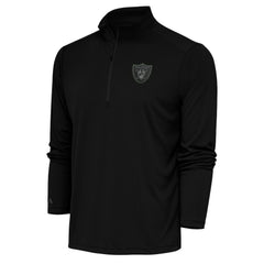 NFL Las Vegas Raiders Antigua Tonal Logo Tribute Quarter-Zip Pullover Top