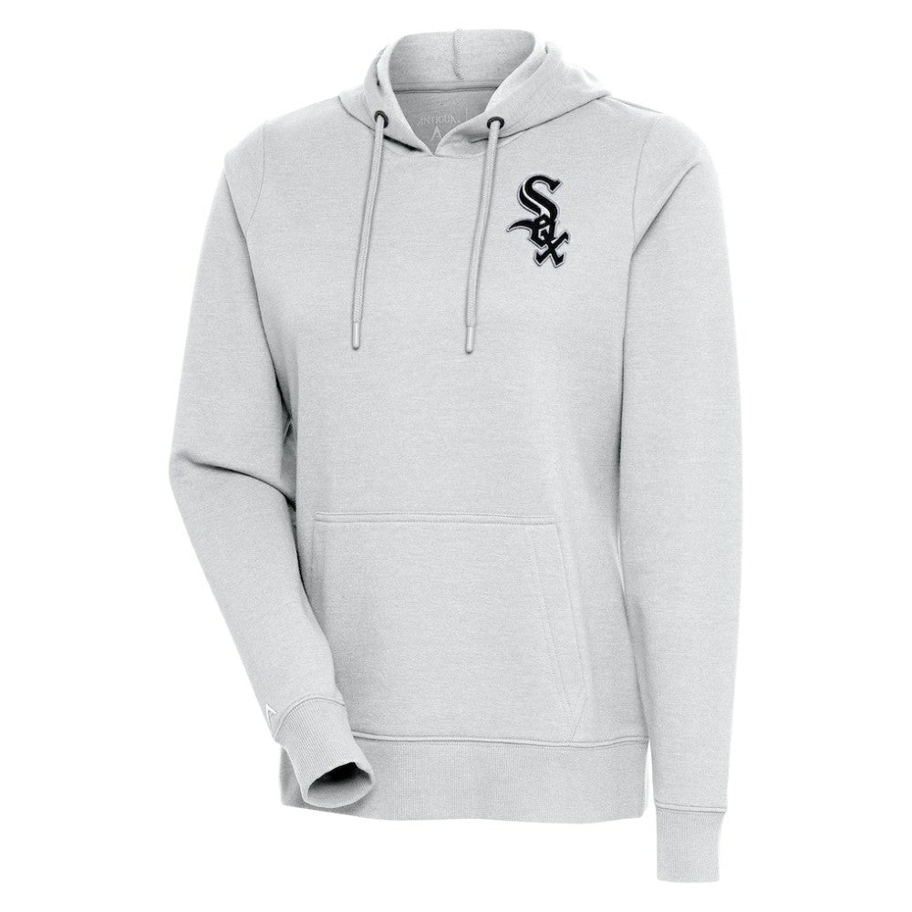 Chicago White Sox Antigua Women's Action Pullover Hoodie - Heather Gray
