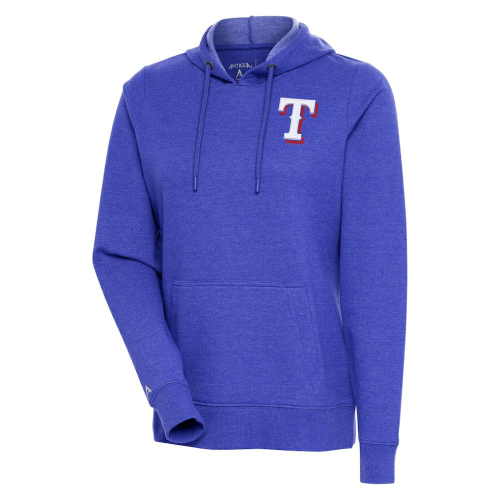 Texas Rangers Antigua Women's Action Pullover Hoodie - Heather Royal