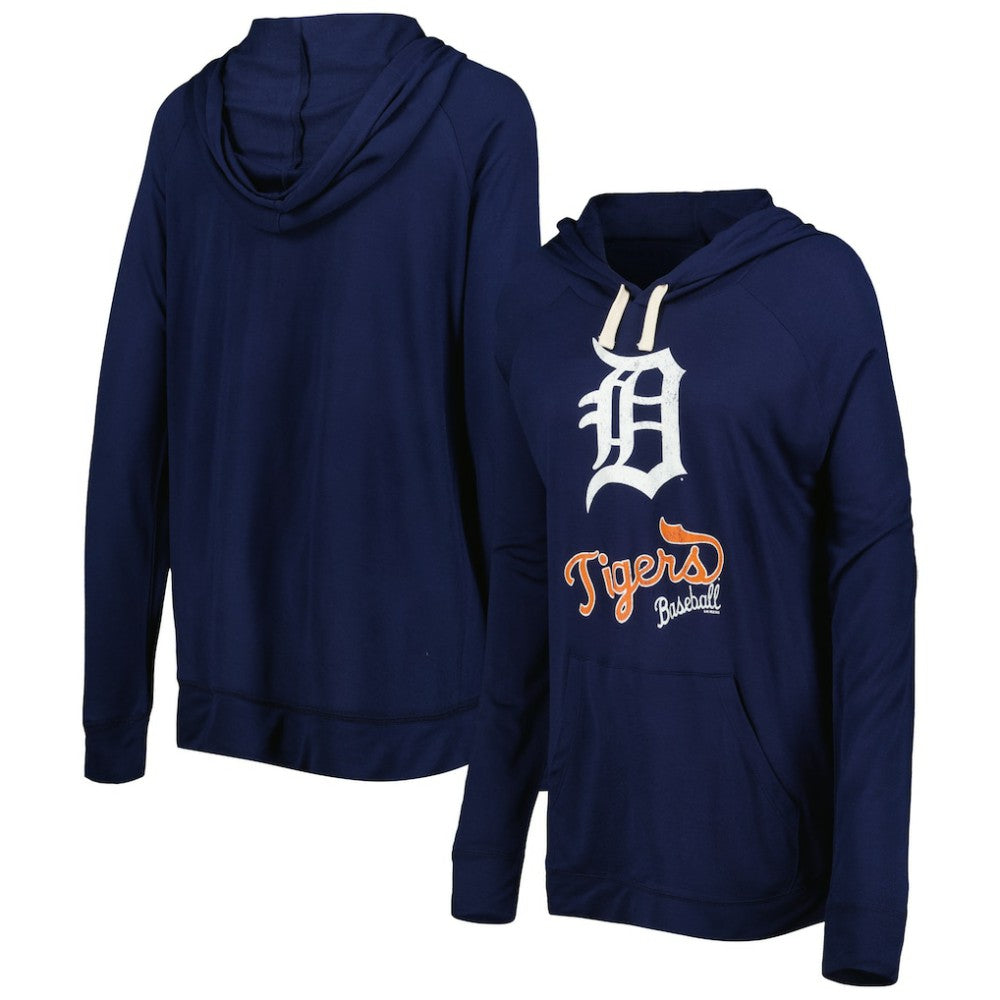 Detroit Tigers Touch Women's Pre-Game Raglan Pullover Hoodie - Navy