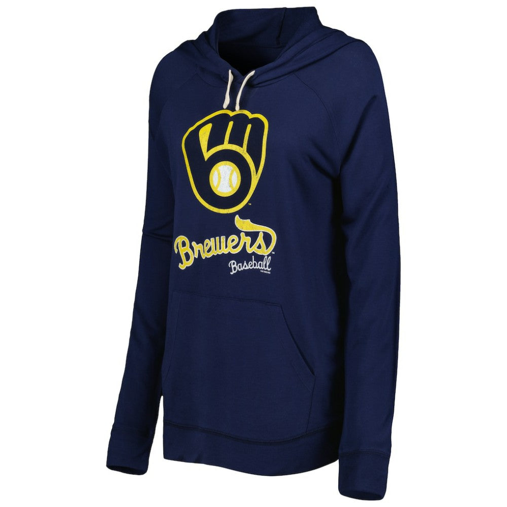 Milwaukee Brewers Touch Women's Pre-Game Raglan Pullover Hoodie - Navy