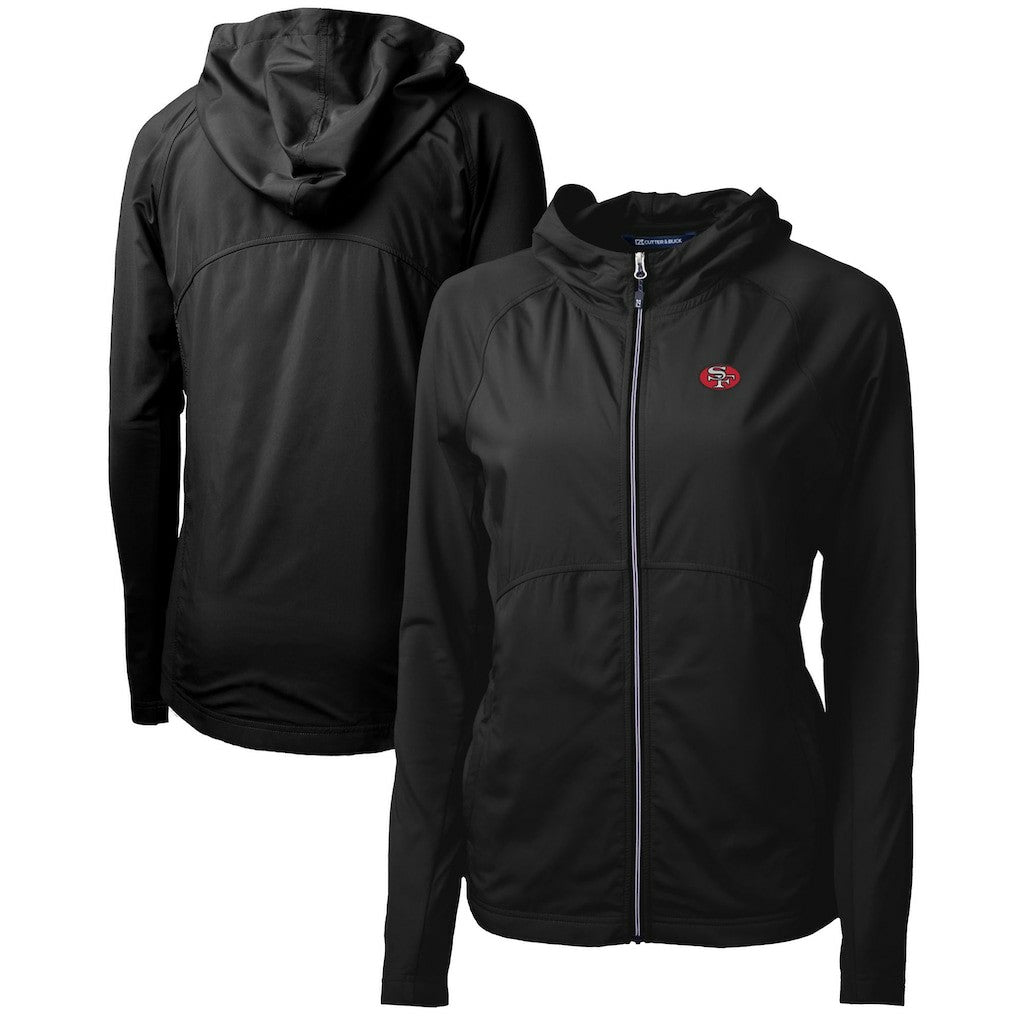 NFL San Francisco 49ers Cutter & Buck Women's Throwback Logo Adapt Eco Knit Hybrid Recycled Full-Zip Hoodie