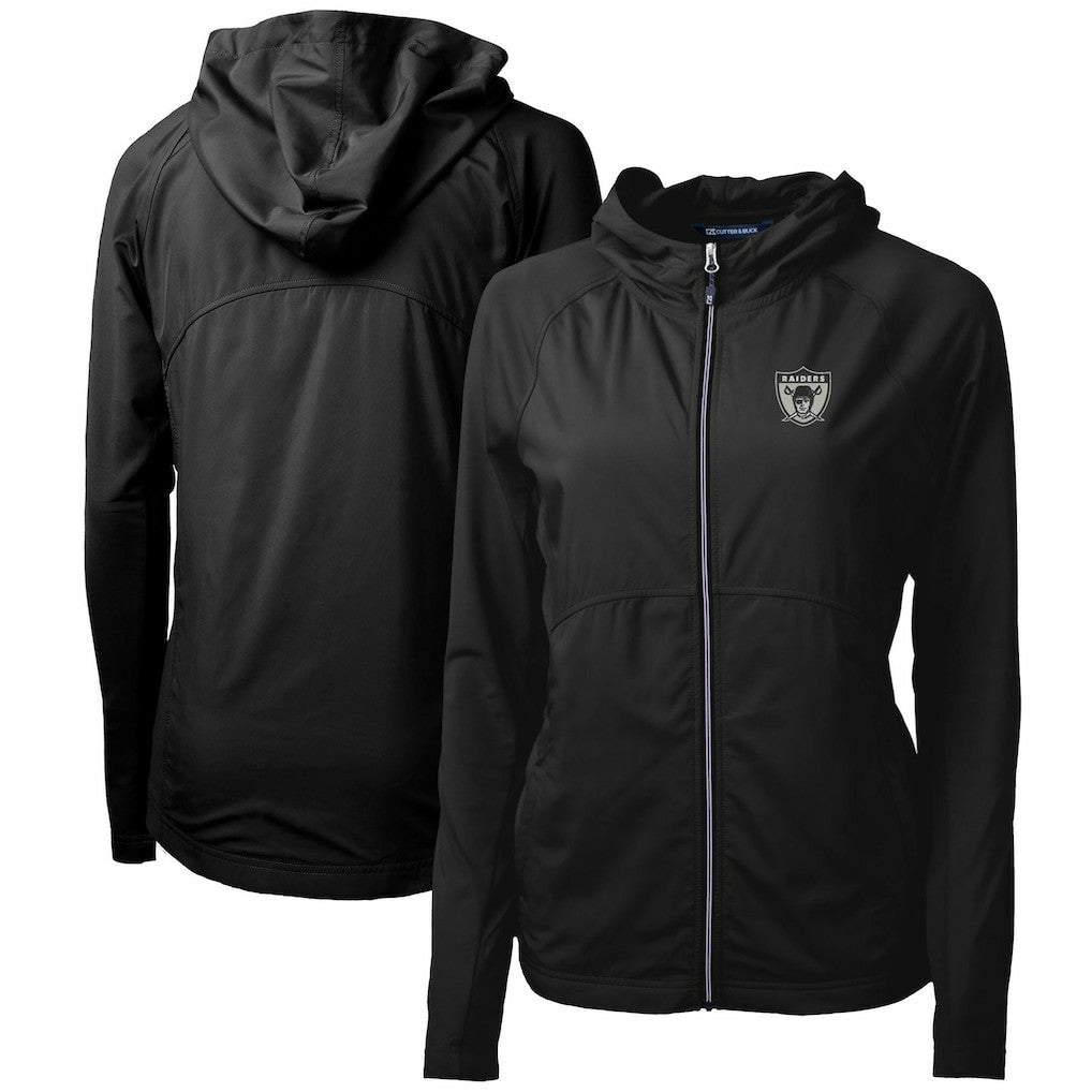 NFL Las Vegas Raiders Cutter & Buck Women's Throwback Logo Adapt Eco Knit Hybrid Recycled Full-Zip Hoodie