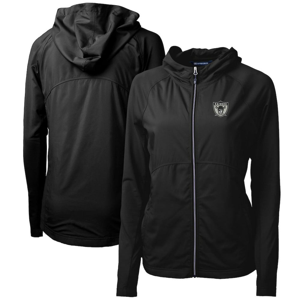 NFL Las Vegas Raiders Cutter & Buck Women's Throwback Logo Adapt Eco Knit Hybrid Recycled Full-Zip Hoodie