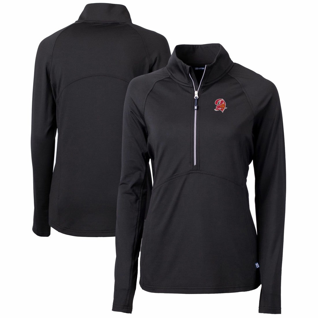 NFL Tampa Bay Buccaneers Cutter & Buck Women's Throwback Logo Adapt Eco Knit Stretch Recycled Half-Zip Pullover Top