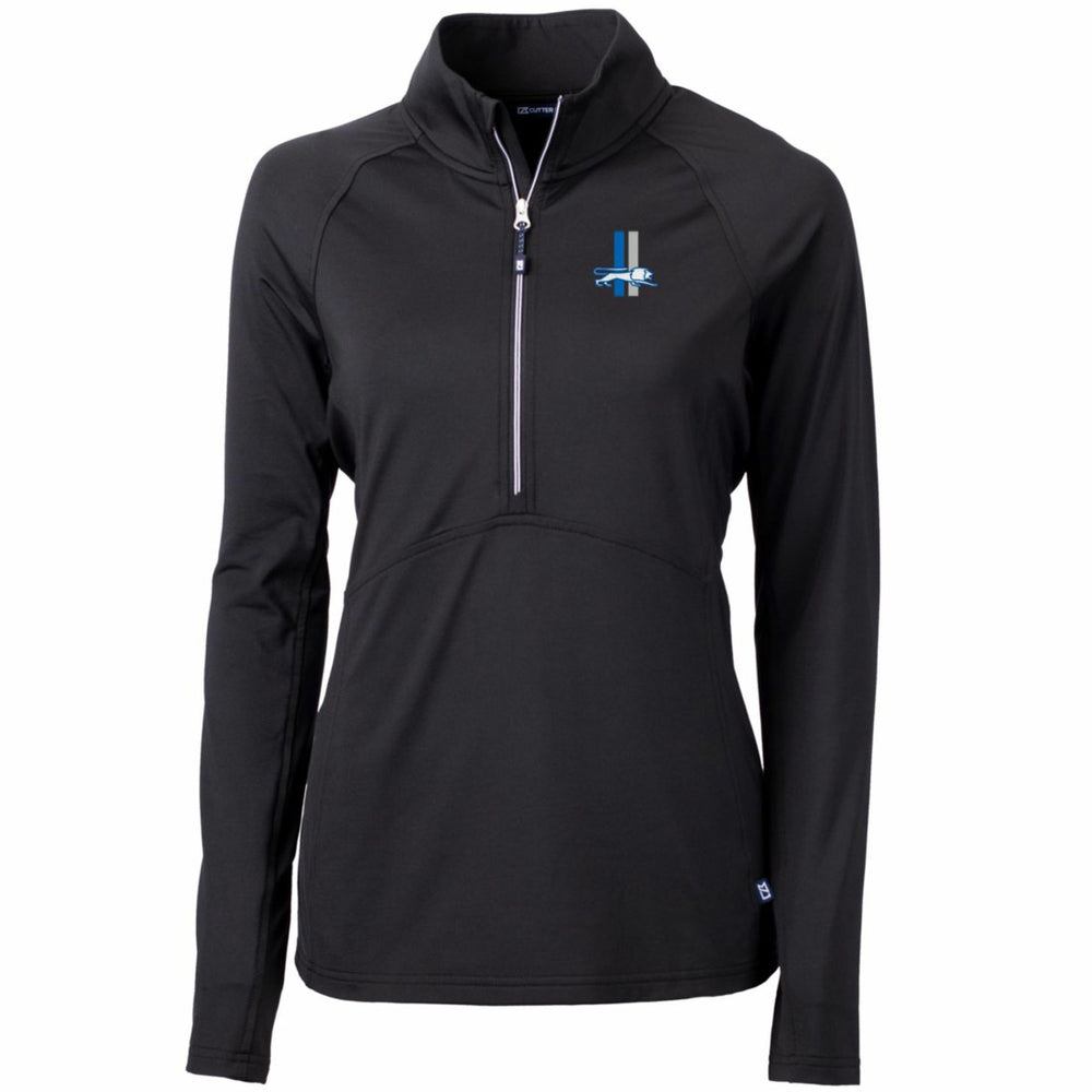 NFL Detroit Lions Cutter & Buck Women's Throwback Logo Adapt Eco Knit Stretch Recycled Half-Zip Pullover Top