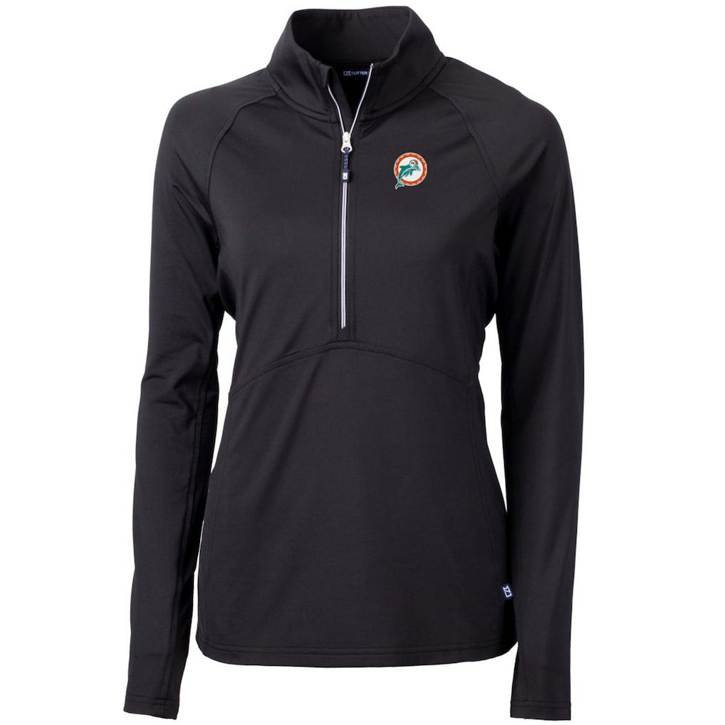 NFL Miami Dolphins Cutter & Buck Women's Throwback Logo Adapt Eco Knit Stretch Recycled Half-Zip Pullover Top