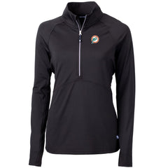 NFL Miami Dolphins Cutter & Buck Women's Throwback Logo Adapt Eco Knit Stretch Recycled Half-Zip Pullover Top