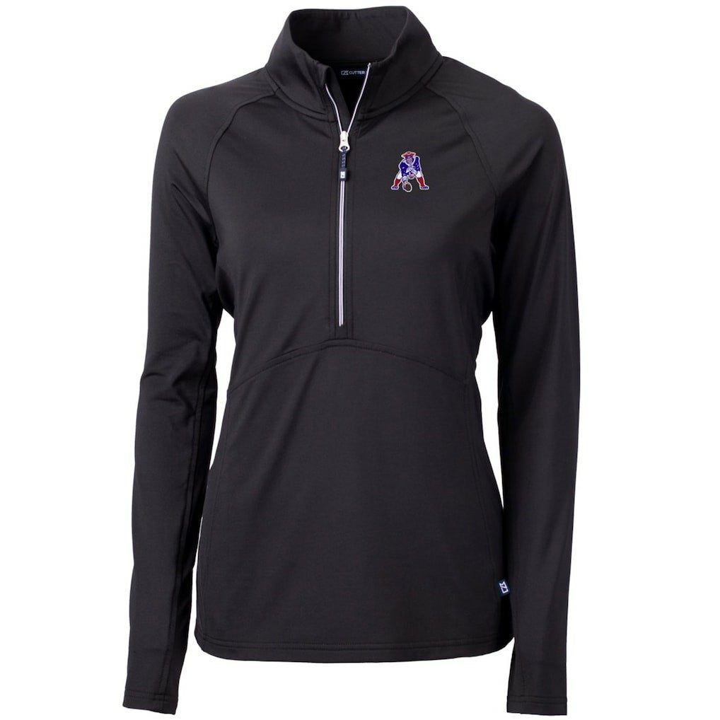 NFL New England Patriots Cutter & Buck Women's Throwback Logo Adapt Eco Knit Stretch Recycled Half-Zip Pullover Top